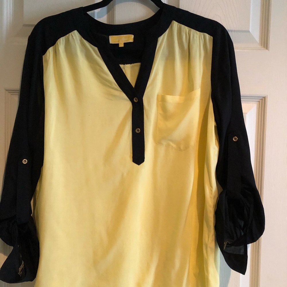 Black and yellow blouse